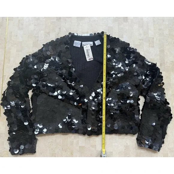 Vintage Anne Klein II Vintage Sequin Cocktail Dress Shrug Set Size SP NWT $700 - Picture 4 of 13